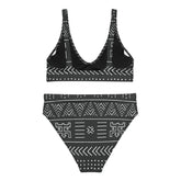 B/W Mud Cloth High Waist Bikini